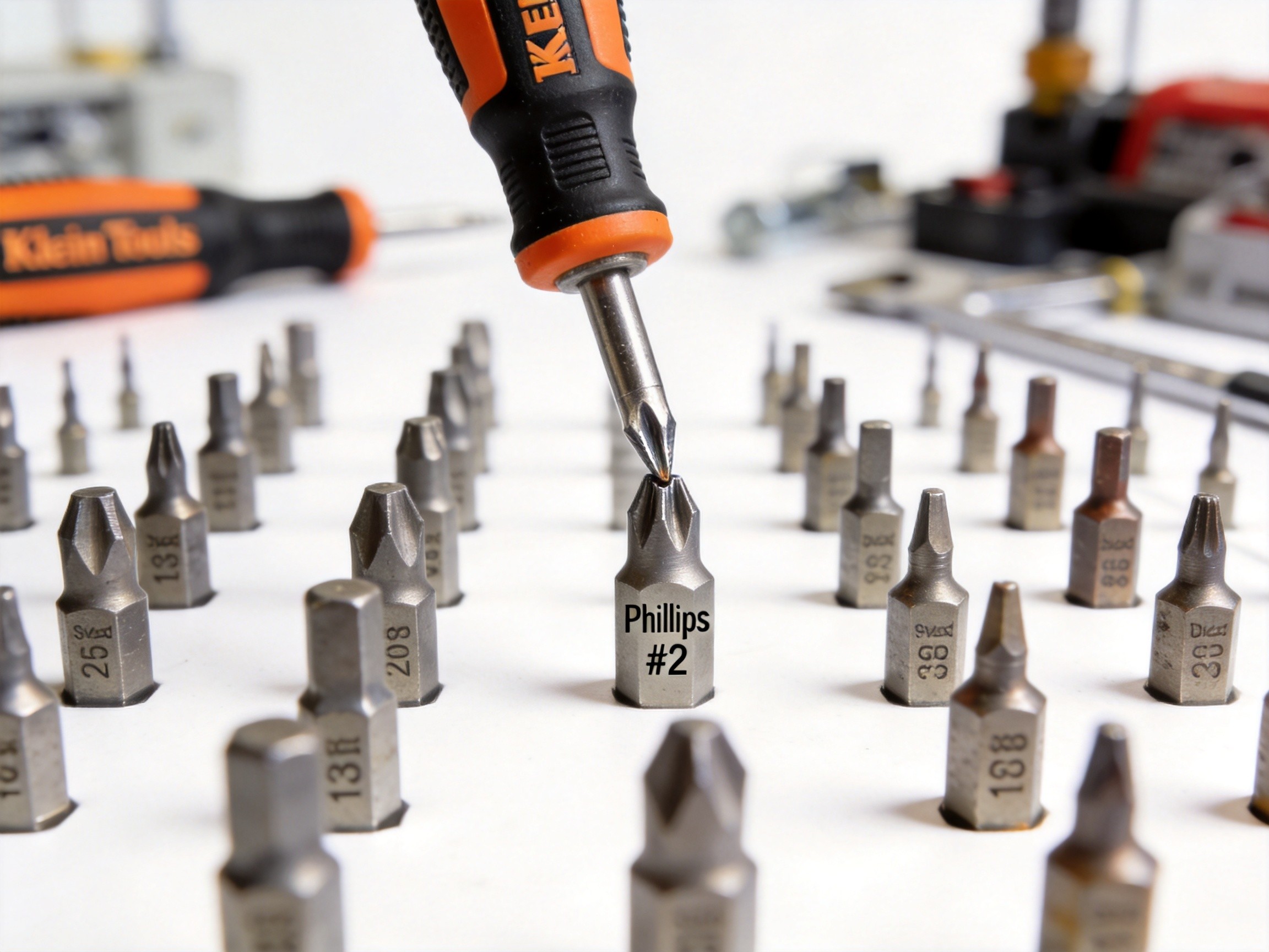 Precision screwdriver set with various bit types