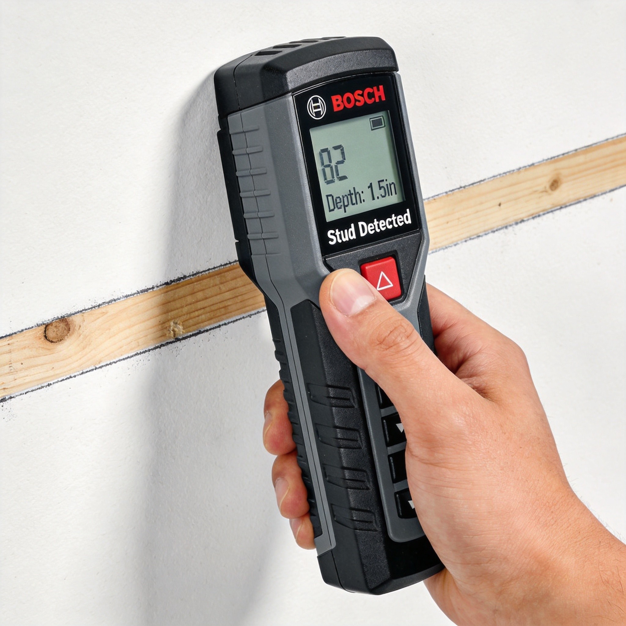 Professional using stud finder for accurate measurements